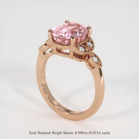3.37 Ct. Padparadscha Sapphire Ring, 18K Rose Gold 2