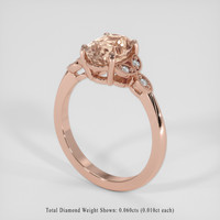2.50 Ct. Peach Sapphire Ring, 18K Rose Gold 2