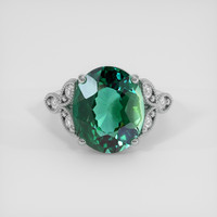 9.79 Ct. Bluish Green Prasiolite Ring, Silver 1