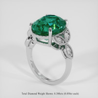 9.79 Ct. Bluish Green Prasiolite Ring, Silver 2