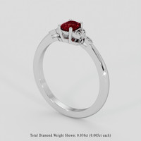 0.38 Ct. Ruby Ring, Silver 2