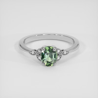 1.02 Ct. Green Sapphire Ring, Silver 1