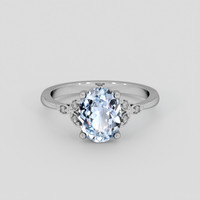 2.09 Ct. Blue Sapphire Ring, 10K White Gold 1