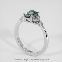 1.63 Ct. Bluish Green Sapphire Ring, 10K White Gold 2