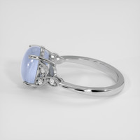 6.27 Ct. Greyish Blue Sapphire Ring, 14K White Gold 4