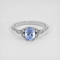 1.10 Ct. Blue Sapphire Ring, 14K White Gold 1