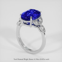 5.52 Ct. Blue Sapphire Ring, 14K White Gold 2