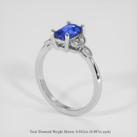 1.16 Ct. Blue Sapphire Ring, 14K White Gold 2