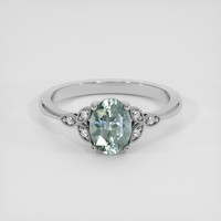 1.63 Ct. Bluish Green Sapphire Ring, 14K White Gold 1