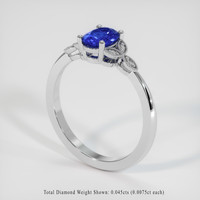 0.84 Ct. Sapphire Ring, 14K White Gold 2