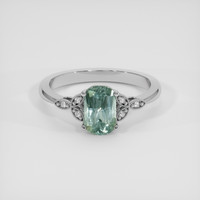 1.83 Ct. Bluish Green Sapphire Ring, 14K White Gold 1