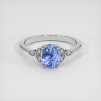 1.50 Ct. Blue Sapphire Ring, 18K White Gold 1