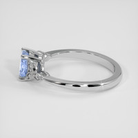 1.00 Ct. Blue Sapphire Ring, 18K White Gold 4