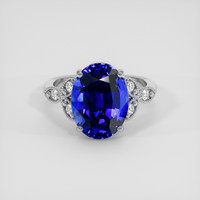 5.52 Ct. Blue Sapphire Ring, 18K White Gold 1