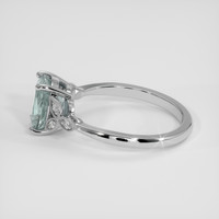 2.66 Ct. Bluish Green Sapphire Ring, 18K White Gold 4