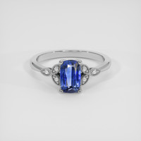 1.16 Ct. Blue Sapphire Ring, 18K White Gold 1
