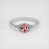 0.60 Ct. Pink Sapphire Ring, 18K White Gold 1