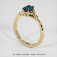 0.76 Ct. Greenish Blue Sapphire Ring, 10K Yellow Gold 2
