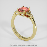 1.52 Ct. Padparadscha Sapphire Ring, 14K Yellow Gold 2