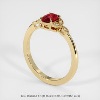 1.07 Ct. Ruby Ring, 14K Yellow Gold 2