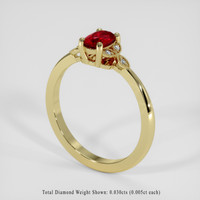 0.63 Ct. Ruby Ring, 14K Yellow Gold 2