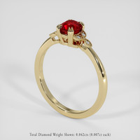 0.99 Ct. Ruby Ring, 14K Yellow Gold 2