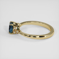 0.76 Ct. Greenish Blue Sapphire Ring, 14K Yellow Gold 4