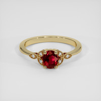0.79 Ct. Ruby Ring, 14K Yellow Gold 1