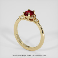 0.79 Ct. Ruby Ring, 14K Yellow Gold 2