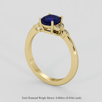 2.00 Ct. Blue Sapphire Ring, 18K Yellow Gold 2