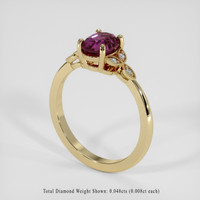 1.23 Ct. Purple Rhodolite Garnet Ring, 18K Yellow Gold 2