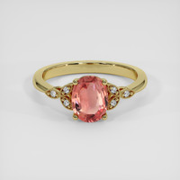 1.52 Ct. Padparadscha Sapphire Ring, 18K Yellow Gold 1