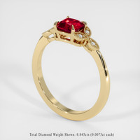 1.37 Ct. Ruby Ring, 18K Yellow Gold 2