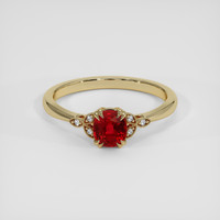 0.99 Ct. Ruby Ring, 18K Yellow Gold 1