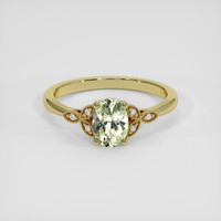 1.05 Ct. Green Sapphire Ring, 18K Yellow Gold 1