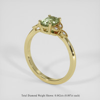 1.05 Ct. Green Sapphire Ring, 18K Yellow Gold 2