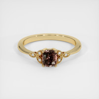 0.77 Ct. Brown Sapphire Ring, 18K Yellow Gold 1