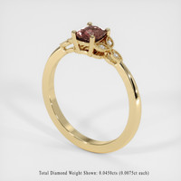 0.77 Ct. Brown Sapphire Ring, 18K Yellow Gold 2