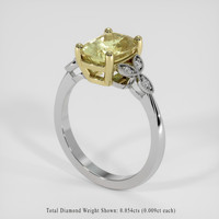 2.22 Ct. Yellow Sapphire Ring, 18K Yellow & White 2