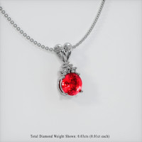 1.07 Ct. Ruby Pendant, Platinum 950 2