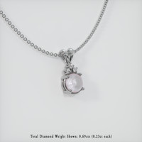 28.50 Ct. Grey Sapphire Pendant, 14K White Gold 2