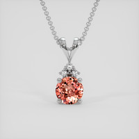 1.07 Ct. Padparadscha Sapphire Pendant, 14K White Gold 1
