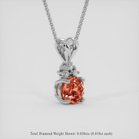 1.07 Ct. Padparadscha Sapphire Pendant, 14K White Gold 2