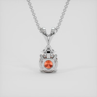1.07 Ct. Padparadscha Sapphire Pendant, 18K White Gold 4