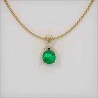0.99 Ct. Emerald  Pendant - 18K Yellow Gold