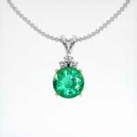 3.19 Ct. Emerald Pendant, 18K Yellow & White 1