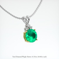 3.19 Ct. Emerald Pendant, 18K Yellow & White 2