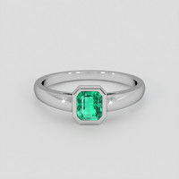 1.00 Ct. Emerald Ring, Platinum 950 1