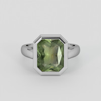 2.97 Ct. Green Sapphire Ring, Platinum 950 1