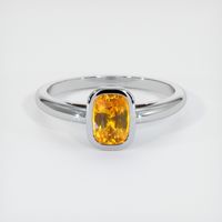 1.14 Ct. Orange Sapphire Ring, Platinum 950 1